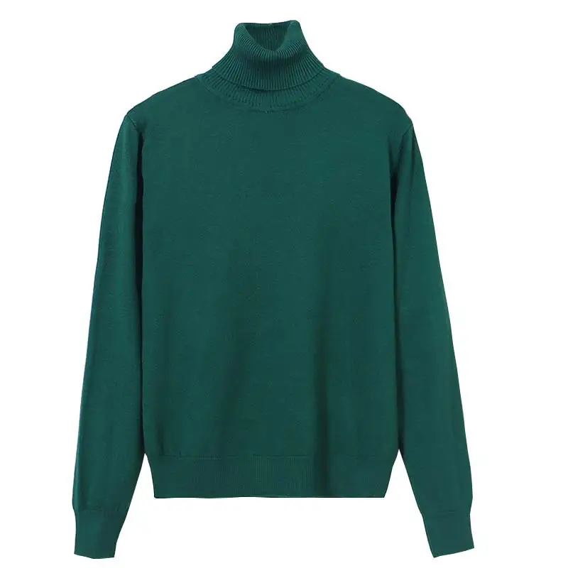 Women's White Knit Sweatshirt High Collar Slim Fit - Image 7