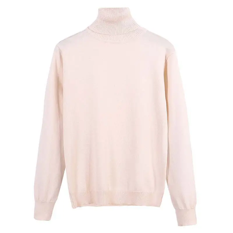 Women's White Knit Sweatshirt High Collar Slim Fit - Image 5