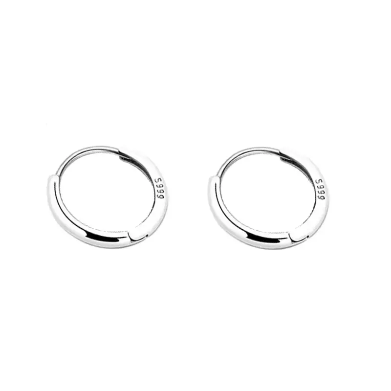 Sterling Silver Earrings for Men Women Small Circle