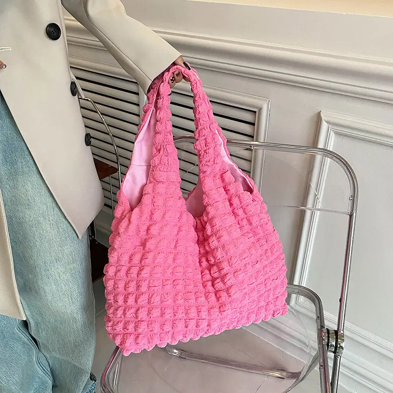 Women's Yellow Striped Folded Commuter Bag - Image 9