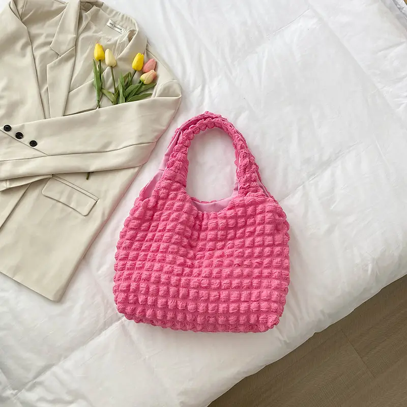 Women's Yellow Striped Folded Commuter Bag - Image 3