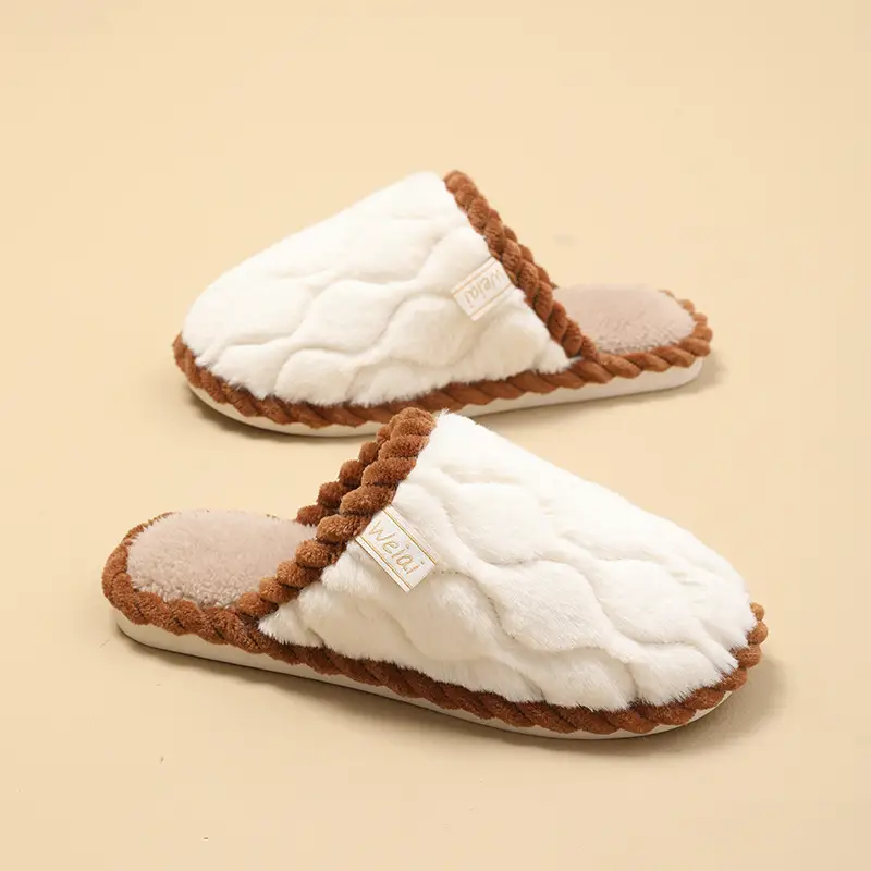 Cotton Slippers Women's Winter Home Spring and Autumn Indoor Warm Non-slip Home Cixi Winter Couple Fur Plush Men