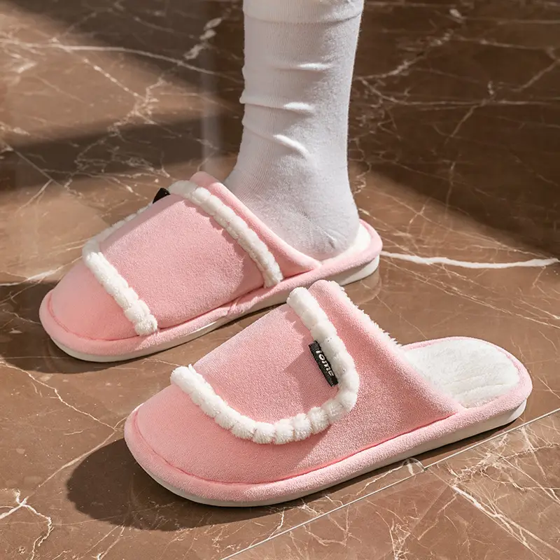 Cotton Slippers Women's Winter Home Spring and Autumn Indoor Warm Non-slip Home Cixi Winter Couple Fur Plush Men