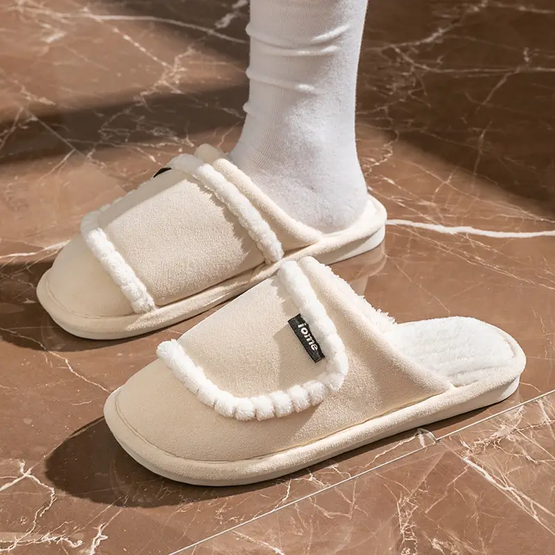 Cotton Slippers Women's Winter Home Spring and Autumn Indoor Warm Non-slip Home Cixi Winter Couple Fur Plush Men