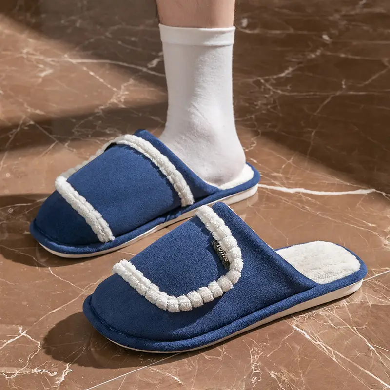 Cotton Slippers Women's Winter Home Spring and Autumn Indoor Warm Non-slip Home Cixi Winter Couple Fur Plush Men