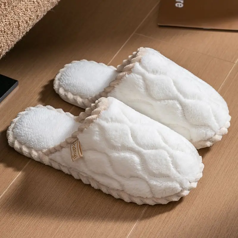 Cotton Slippers Women's Winter Home Spring and Autumn Indoor Warm Non-slip Home Cixi Winter Couple Fur Plush Men