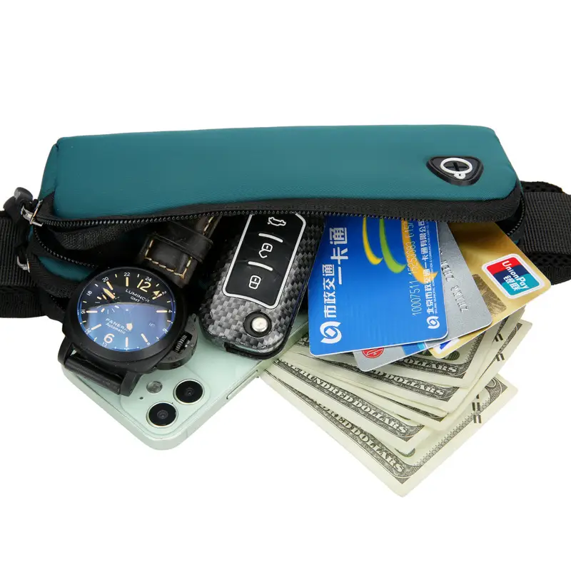Casual Teal Waist Bag for Men with Adjustable Strap - Image 11
