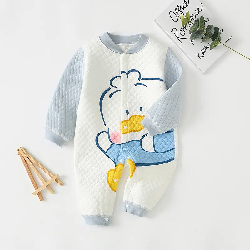Newborn Baby Cotton Full Moon Suit Light Blue - Image 16