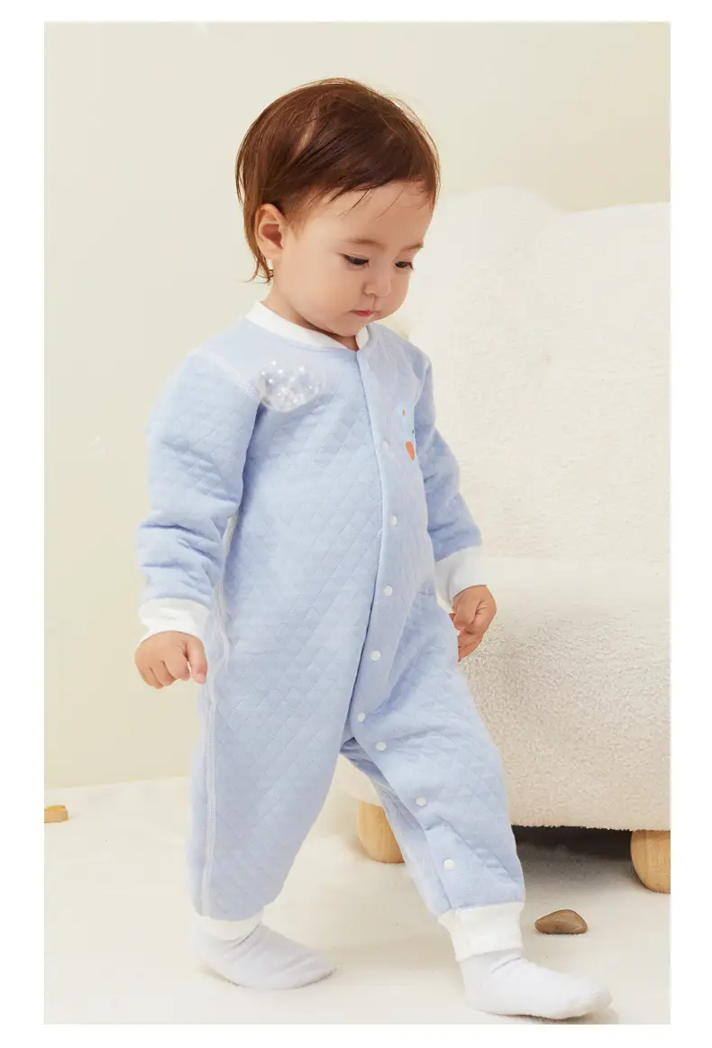 Newborn Baby Cotton Full Moon Suit Light Blue — feature 10