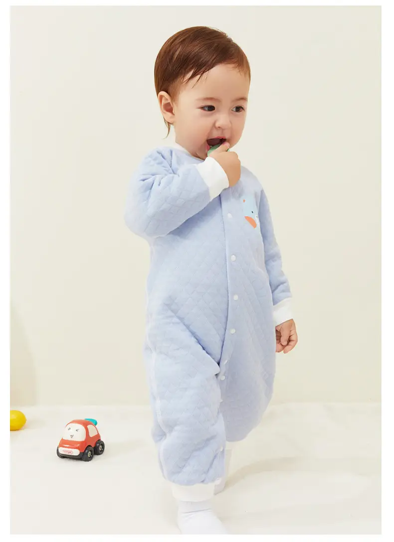 Newborn Baby Cotton Full Moon Suit Light Blue — feature 9
