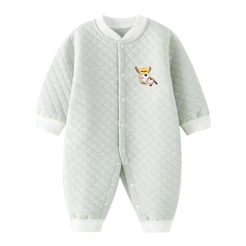 Newborn Baby Cotton Full Moon Suit Light Blue - Image 5