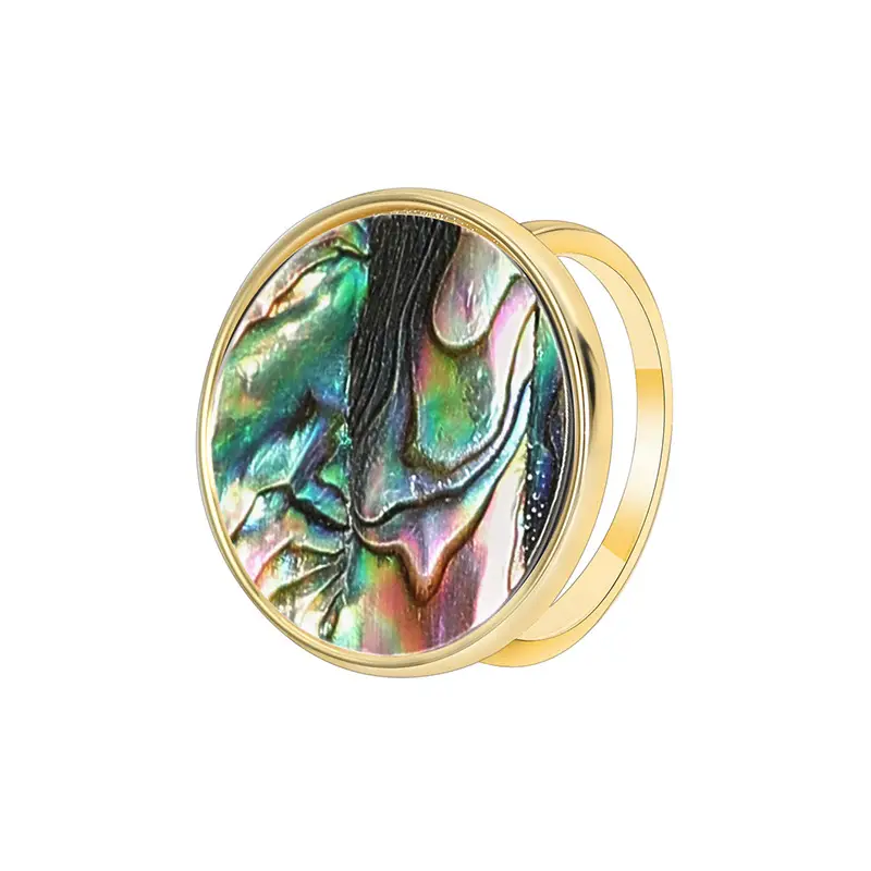 Retro Shell Round Gold Ring for Women - Image 3