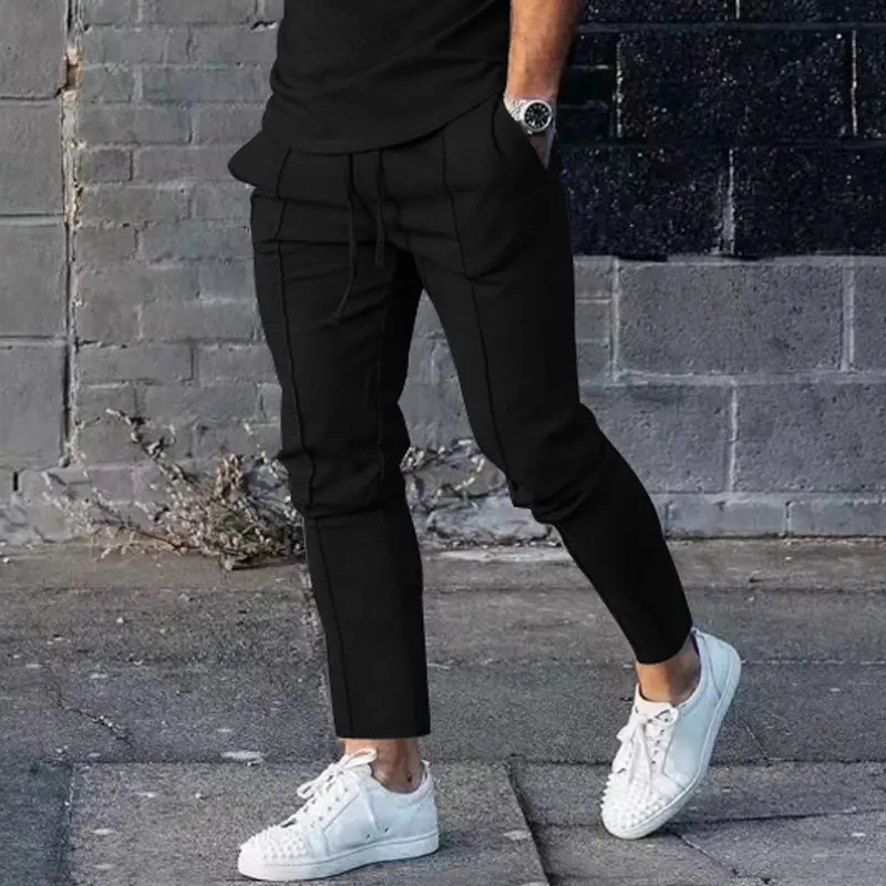 Men's Black Slim Fit Casual Pants 2025 - Image 3