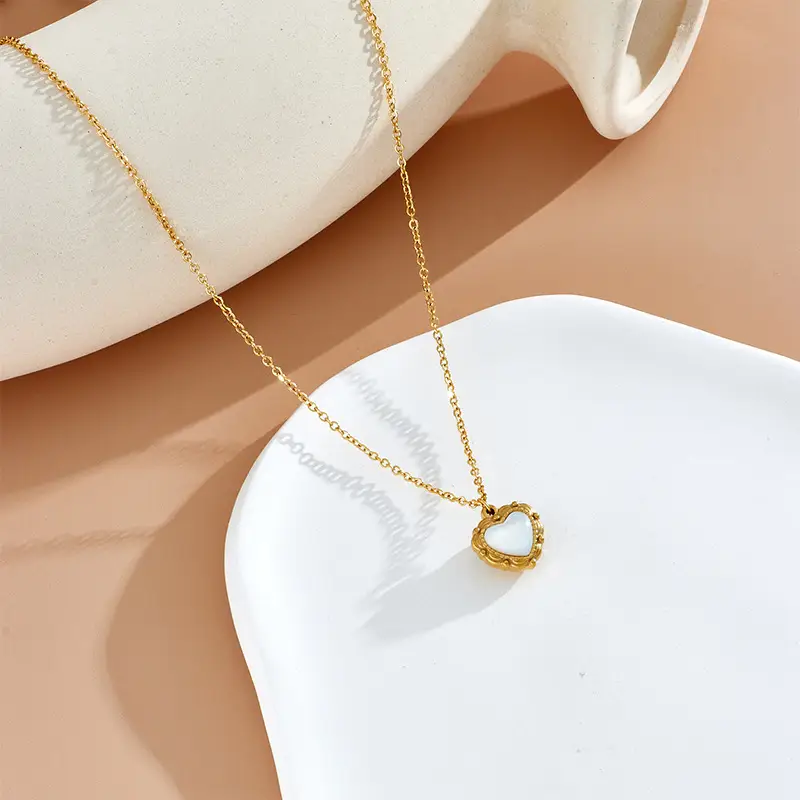 Gold Fritillary Heart Pendant Necklace for Women - Image 4