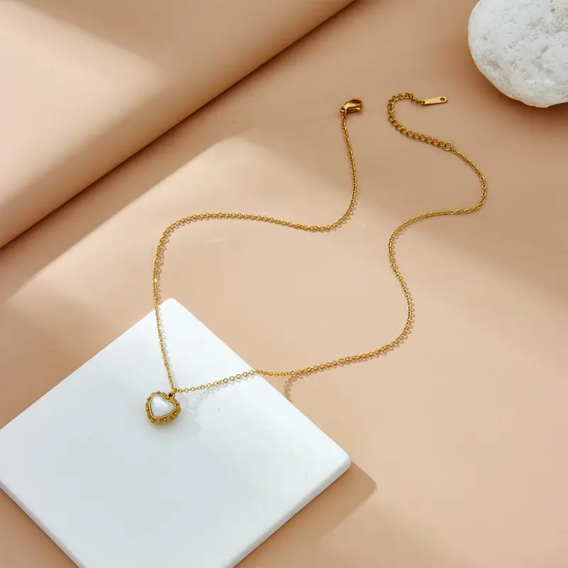 Gold Fritillary Heart Pendant Necklace for Women - Image 5