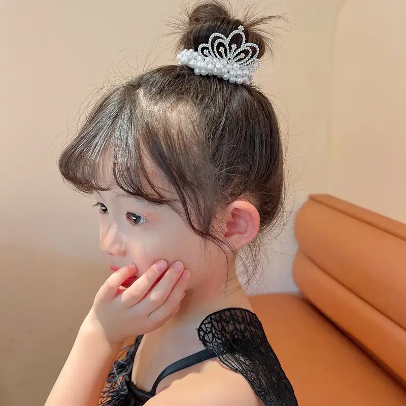 Pearl Crown for Girls with Star & Crystal Accents