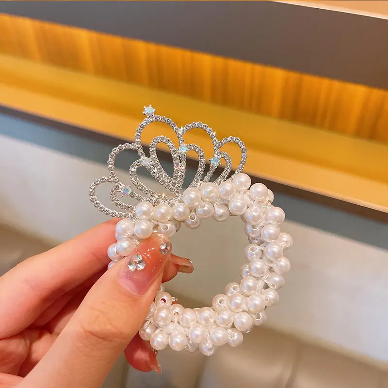 Pearl Crown for Girls with Star & Crystal Accents
