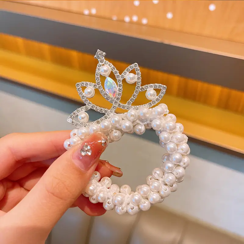 Pearl Crown for Girls with Star & Crystal Accents