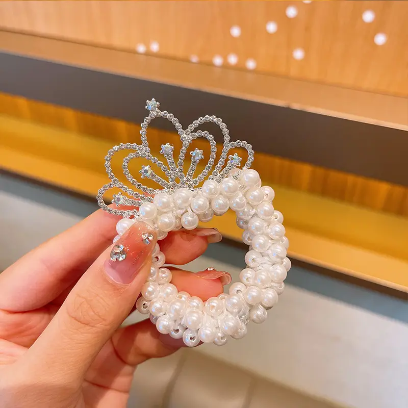Pearl Crown for Girls with Star & Crystal Accents