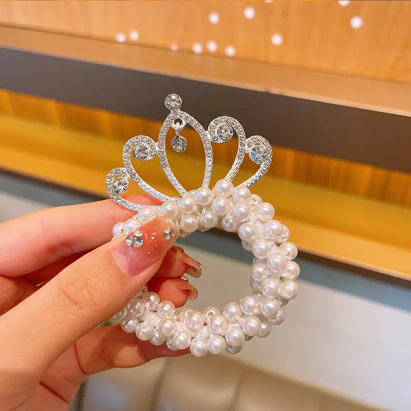 Pearl Crown for Girls with Star & Crystal Accents
