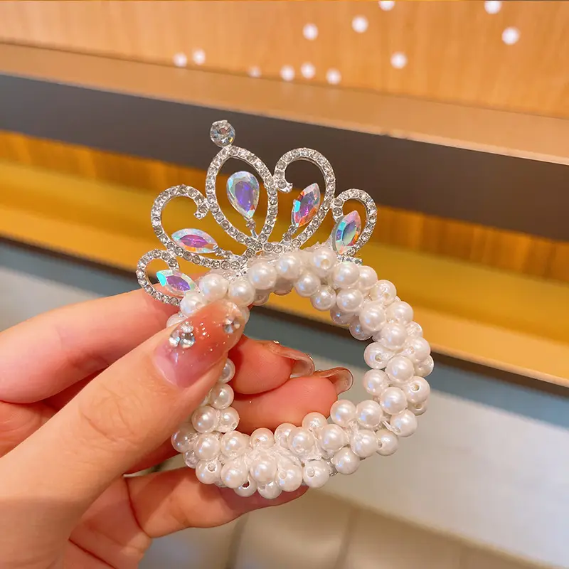 Pearl Crown for Girls with Star & Crystal Accents