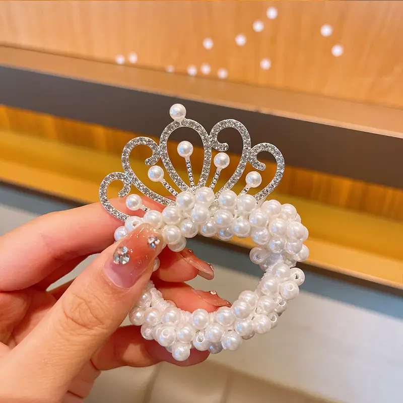 Pearl Crown for Girls with Star & Crystal Accents