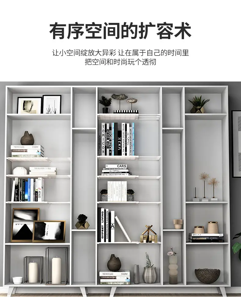 White Nail-Free Kitchen Partition Shelf 30-45cm — feature 4
