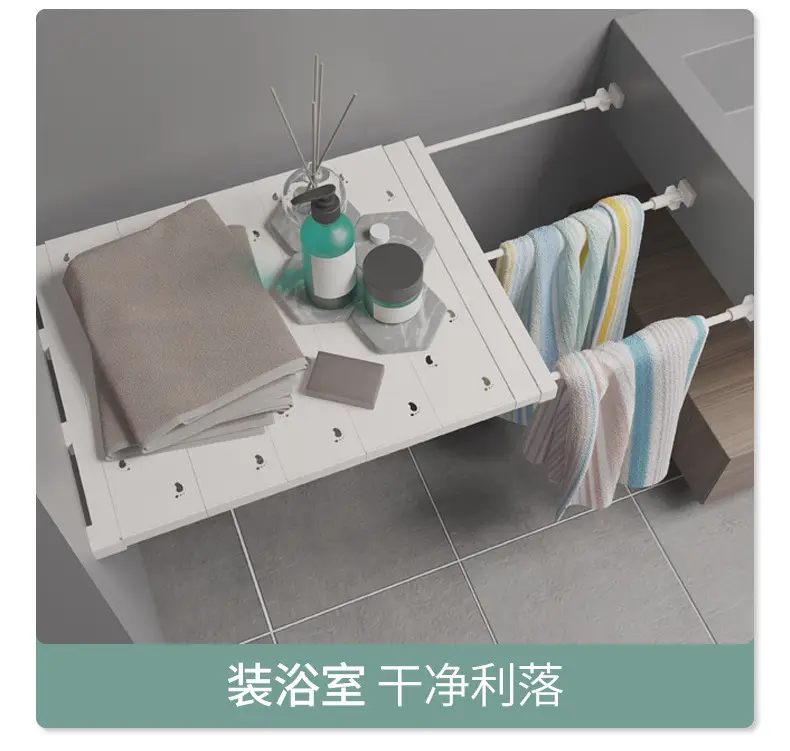 White Nail-Free Kitchen Partition Shelf 30-45cm — feature 8