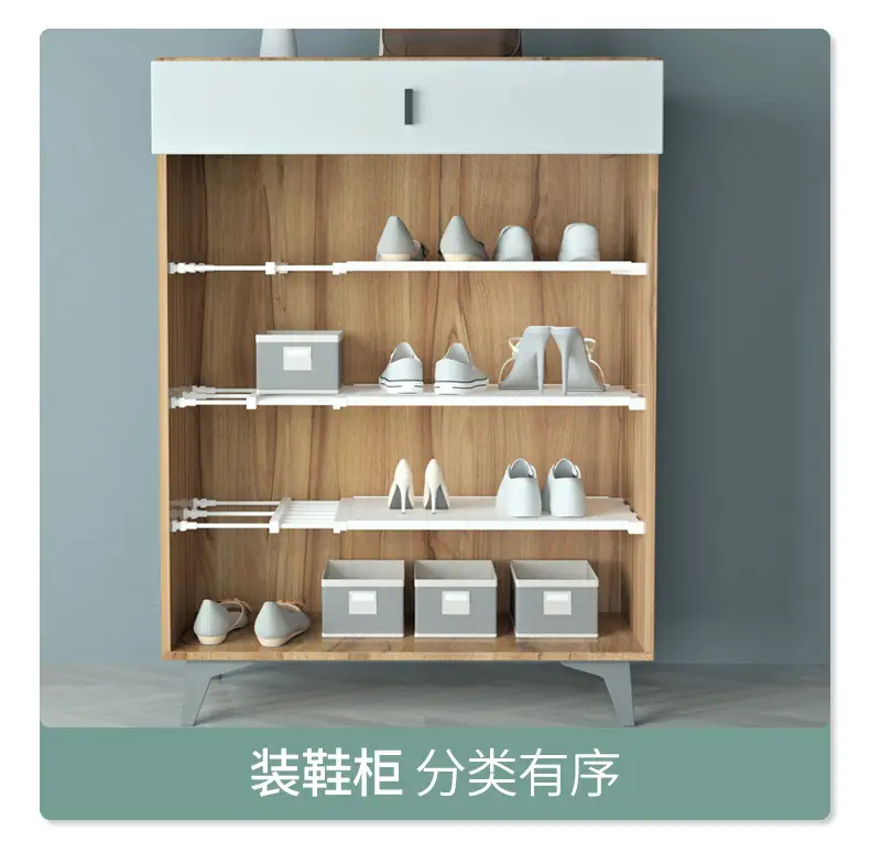 White Nail-Free Kitchen Partition Shelf 30-45cm — feature 9