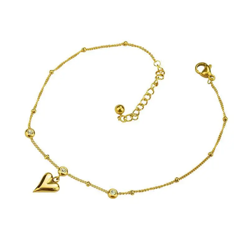 18K Gold Heart Crystal Achor Women's Jewelry - Image 5