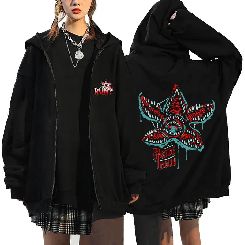Women Run Series Black Hoodie with Butterfly Print