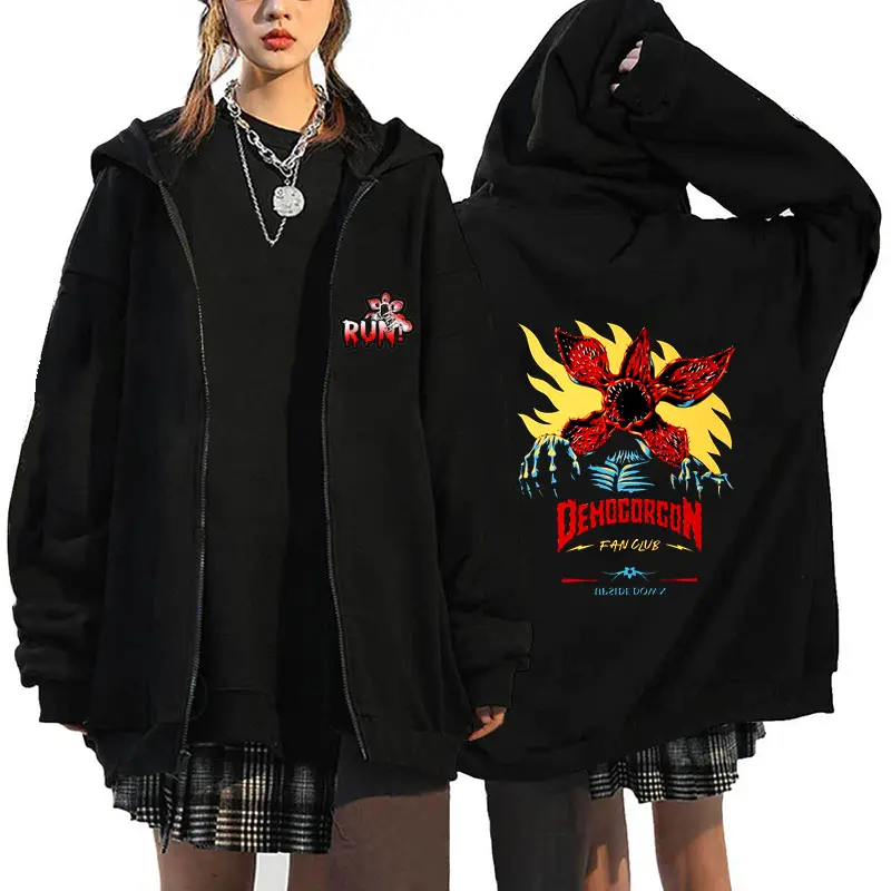 Women Run Series Black Hoodie with Butterfly Print