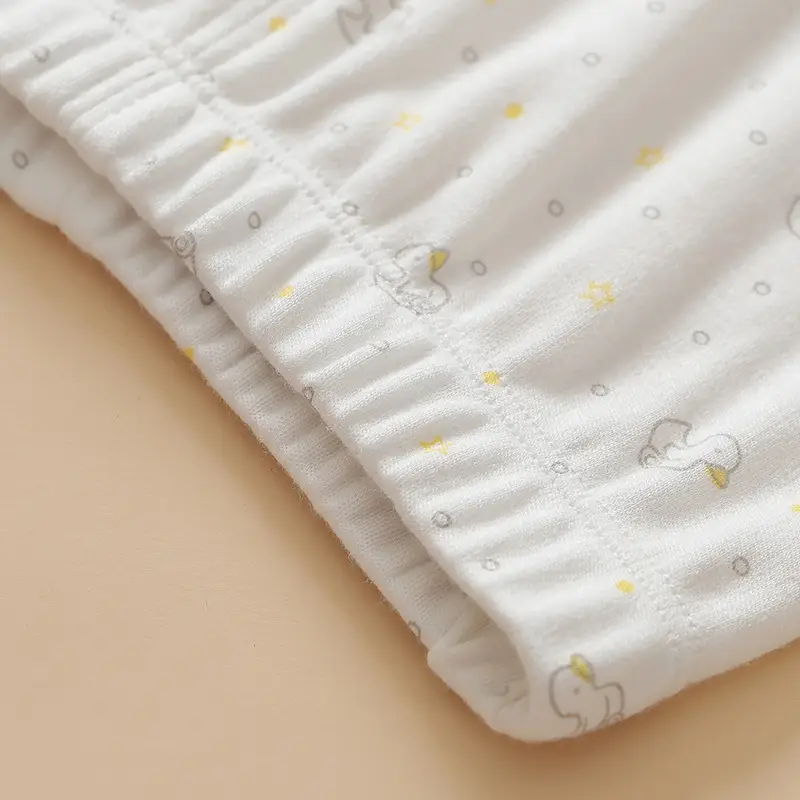 White Printed Cotton Pajama Set for Kids 2-Piece - Image 5