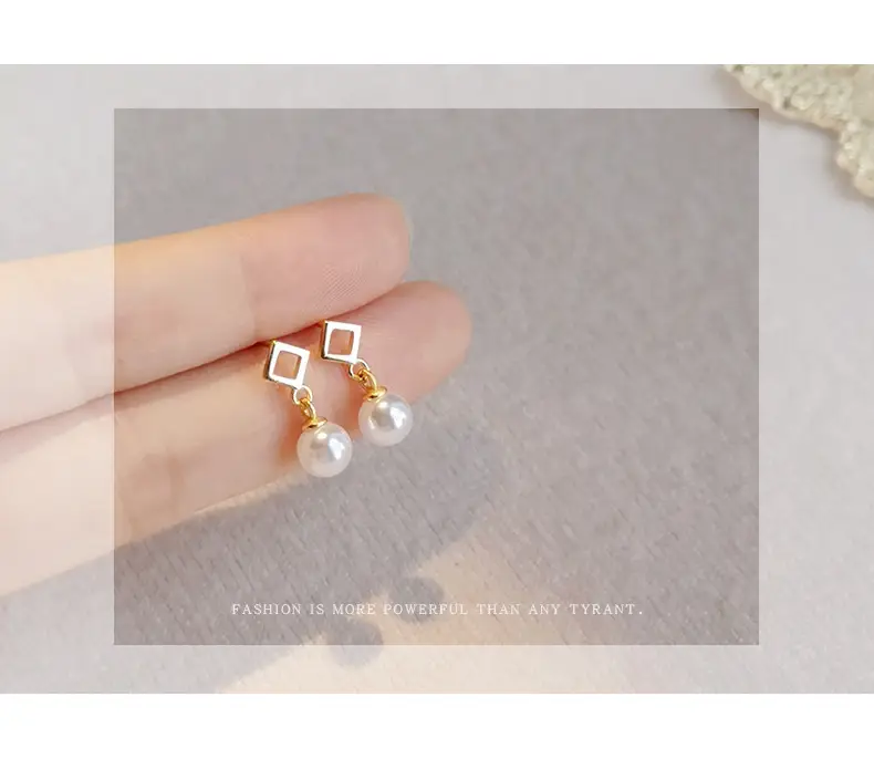 Rhombus Pearl Earrings for Women 2024 Trendy — feature 20