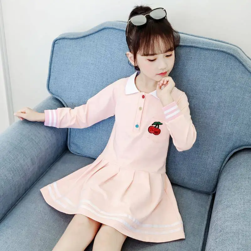 Girls Navy Blue Korean Princess Dress Spring 2022 - Image 5