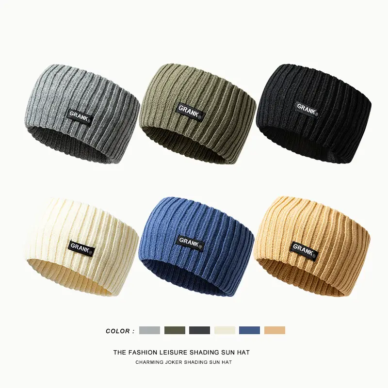 Black Retro Knitted Hair Band with Brand Logo