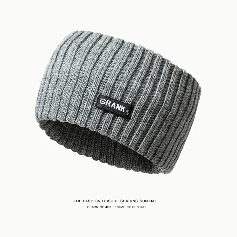 Black Retro Knitted Hair Band with Brand Logo