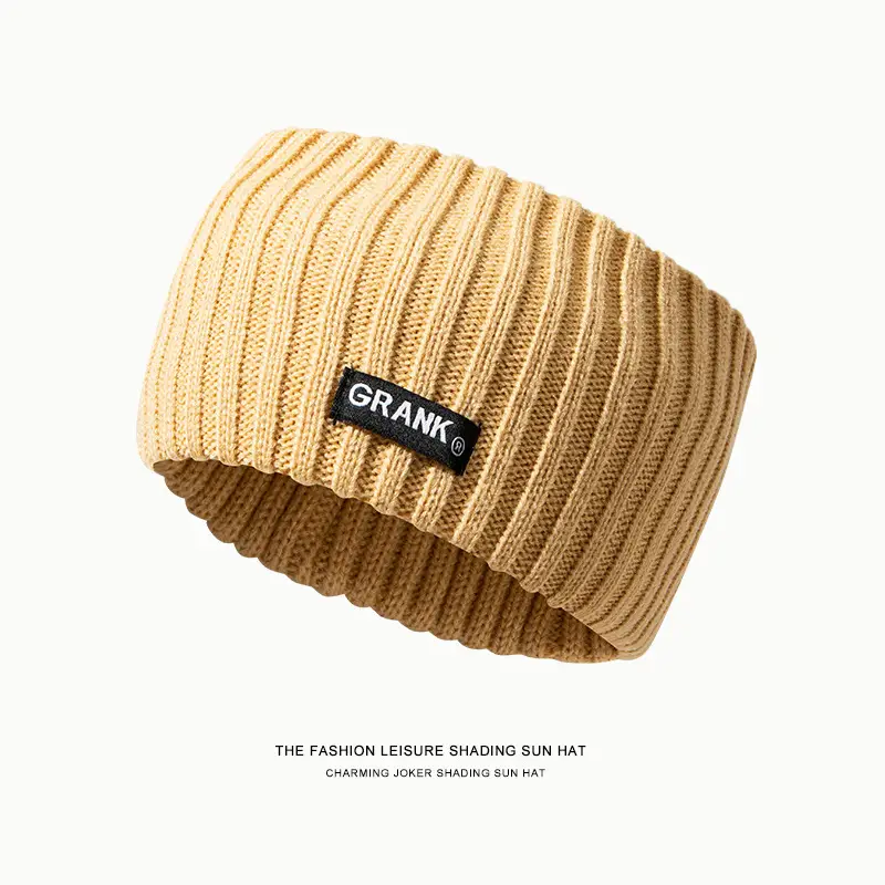 Black Retro Knitted Hair Band with Brand Logo