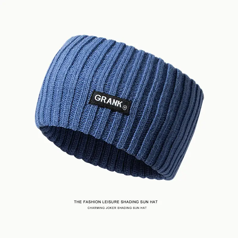 Black Retro Knitted Hair Band with Brand Logo