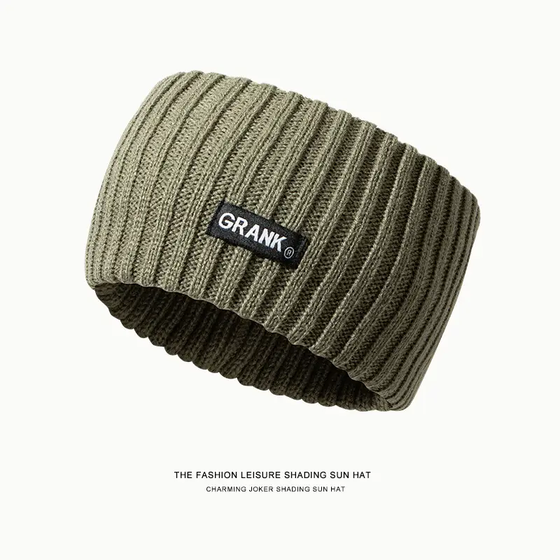 Black Retro Knitted Hair Band with Brand Logo
