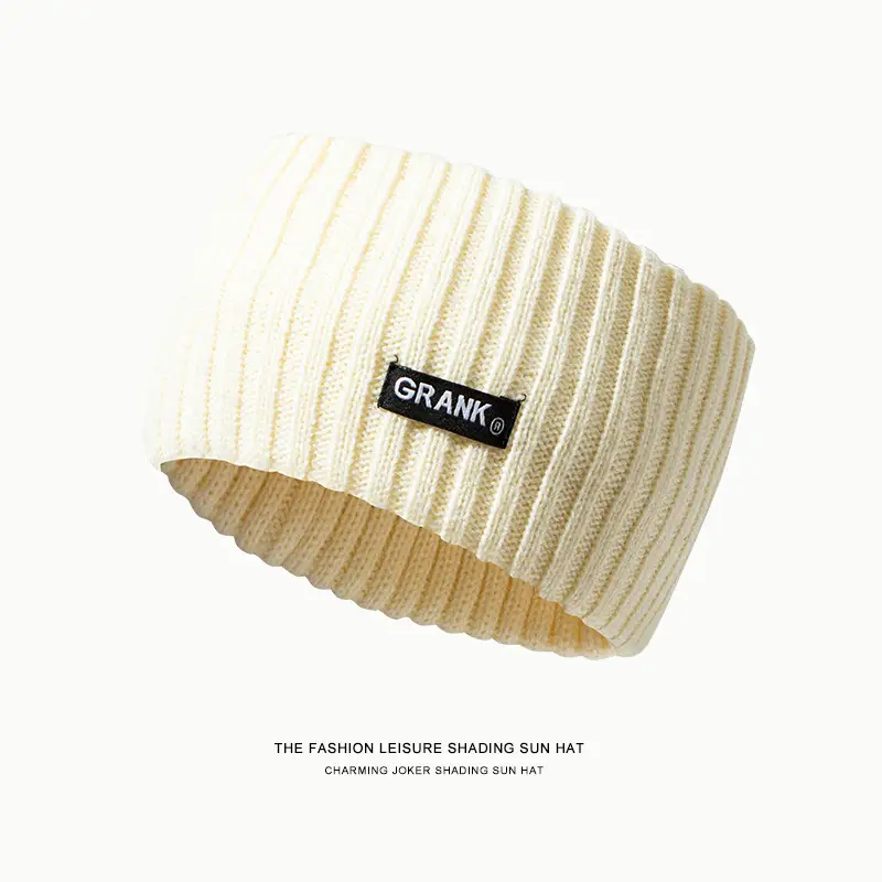 Black Retro Knitted Hair Band with Brand Logo