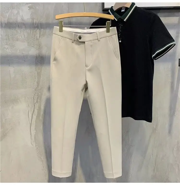 Men Slim Fit Black Trousers Autumn 2022