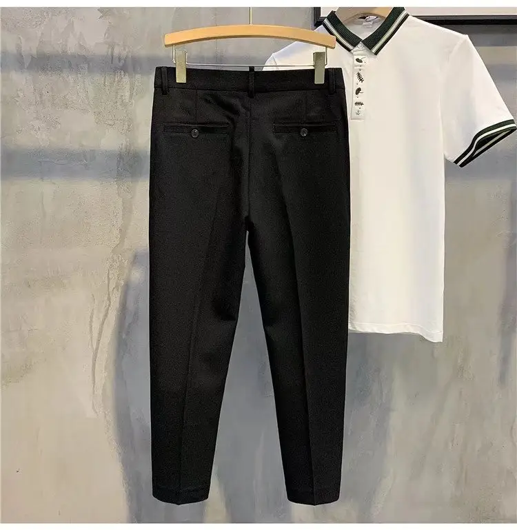 Men Slim Fit Black Trousers Autumn 2022