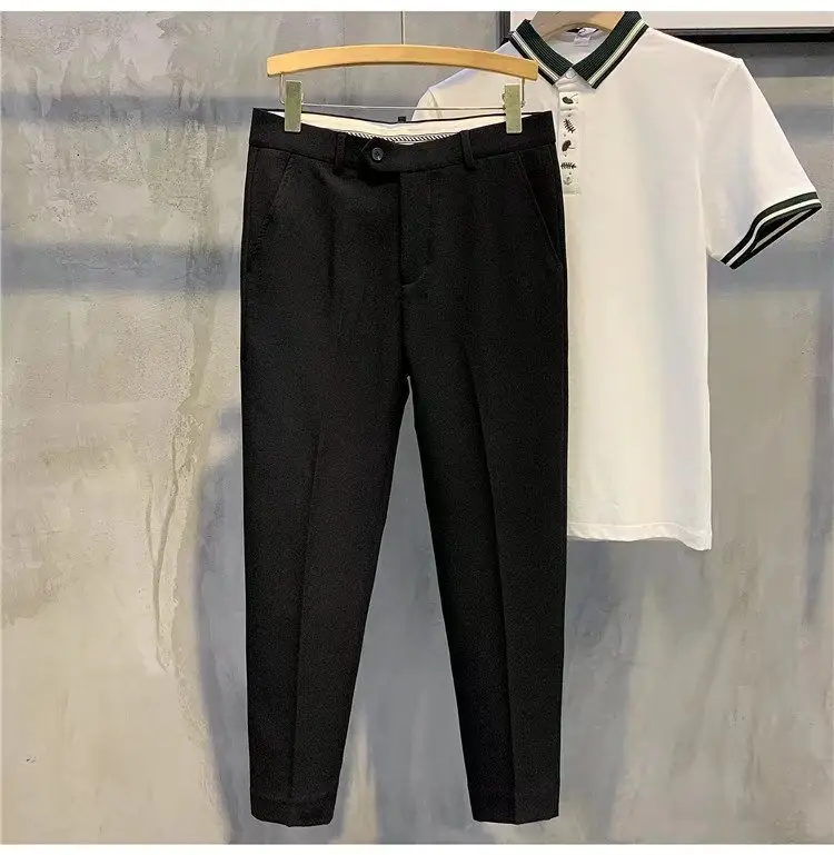 Men Slim Fit Black Trousers Autumn 2022