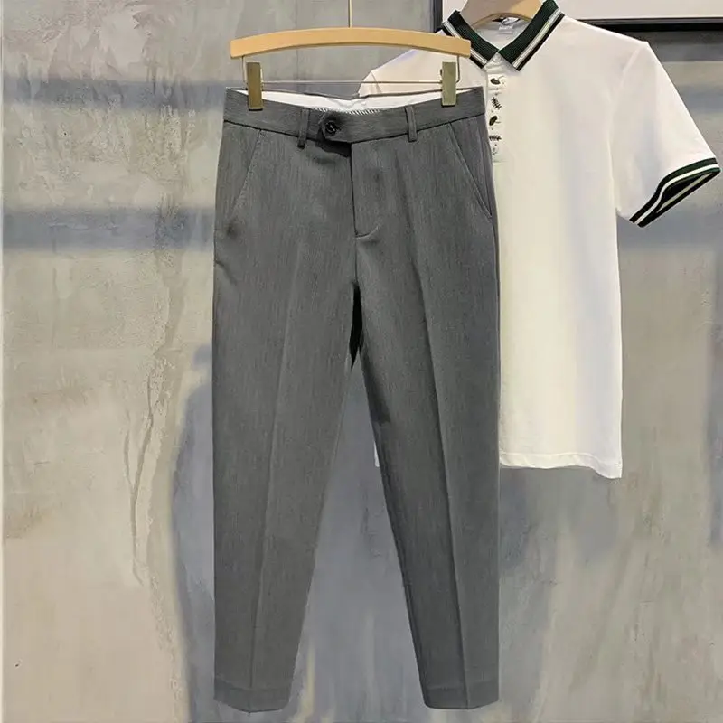 Men Slim Fit Black Trousers Autumn 2022