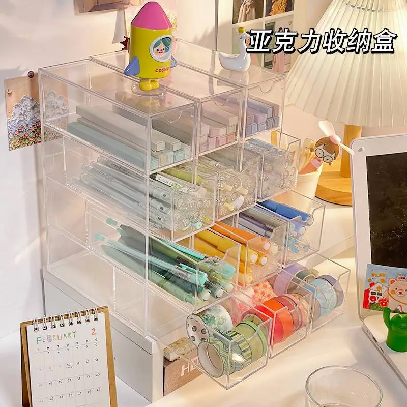 Multi-Layer Acrylic Storage Rack for Desk Organization - Image 3