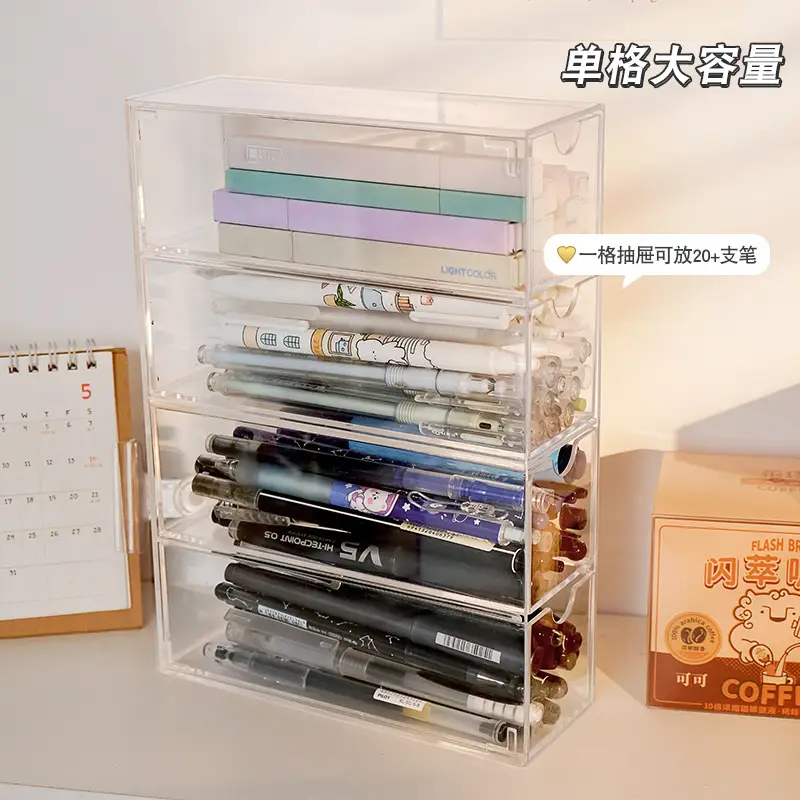 Multi-Layer Acrylic Storage Rack for Desk Organization - Image 4