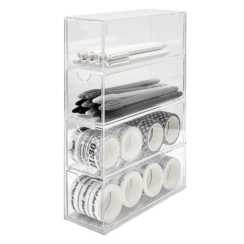 Multi-Layer Acrylic Storage Rack for Desk Organization - Image 6