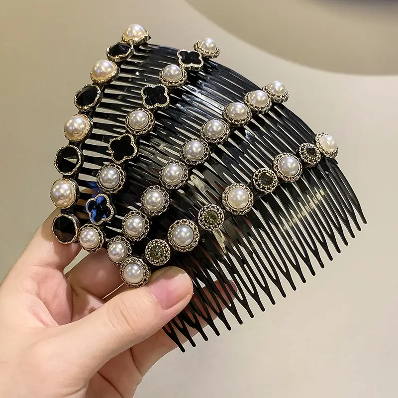 Pearl Hair Comb with Gold Plated Design - Image 15