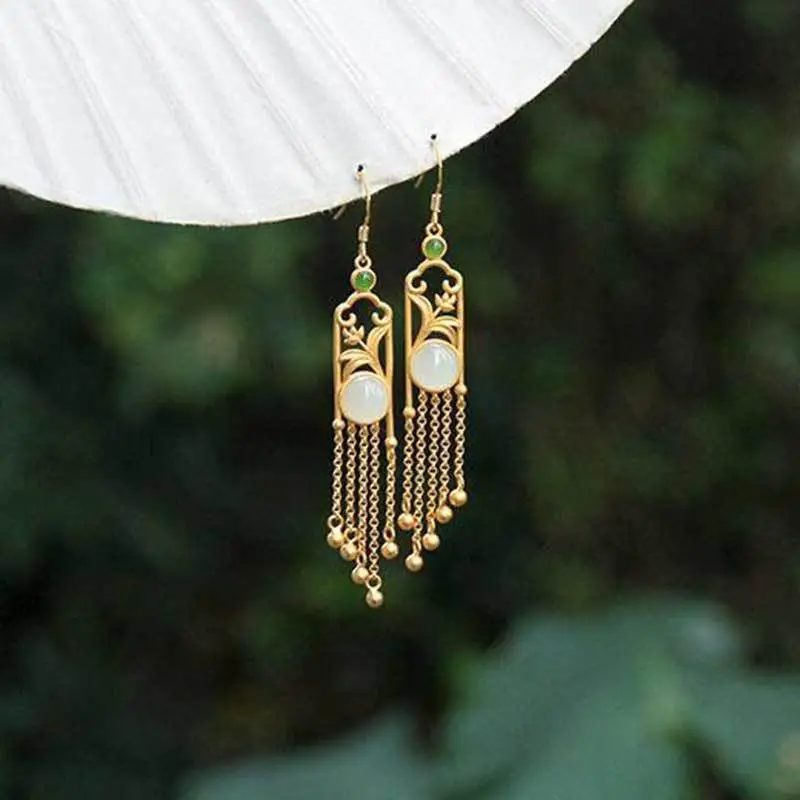 Gold Plated Tassel Earrings for Women